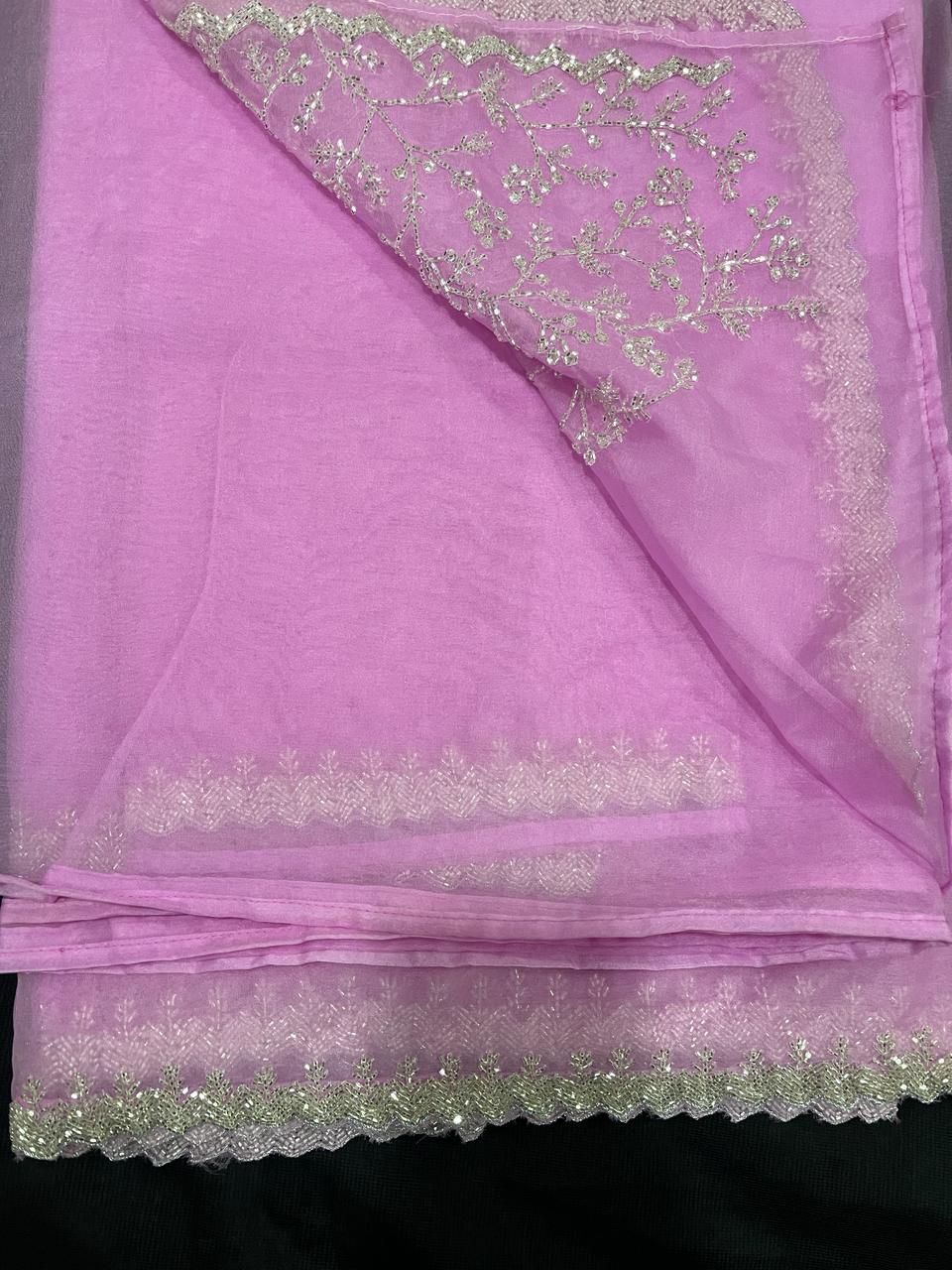 Candy Pink Organza Saree | Swathi Nanda Sarees