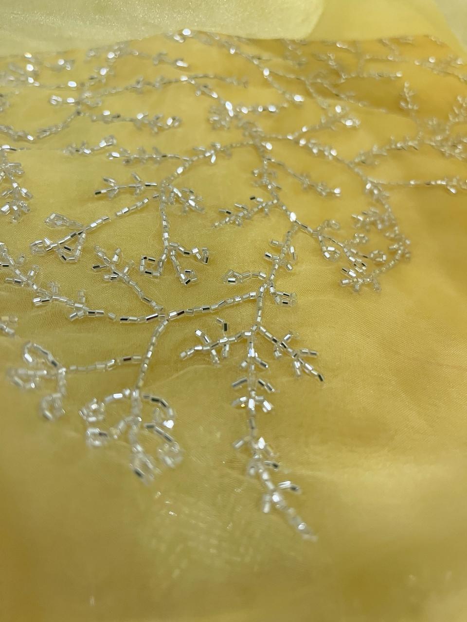 Yellow Organza Saree | Swathi Nanda Sarees