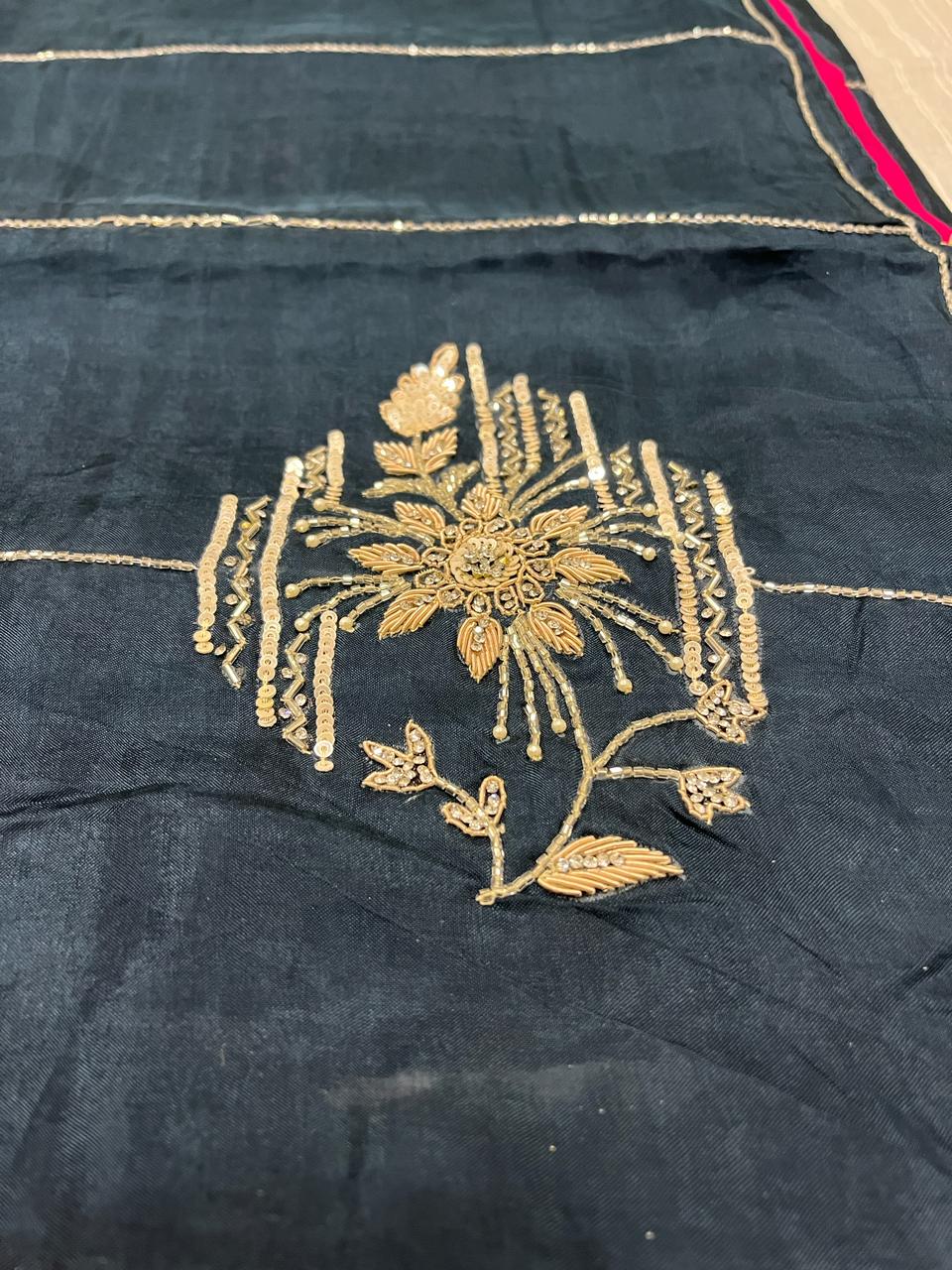 Sara Teal Green Embroided Saree | Swathi Nanda Sarees