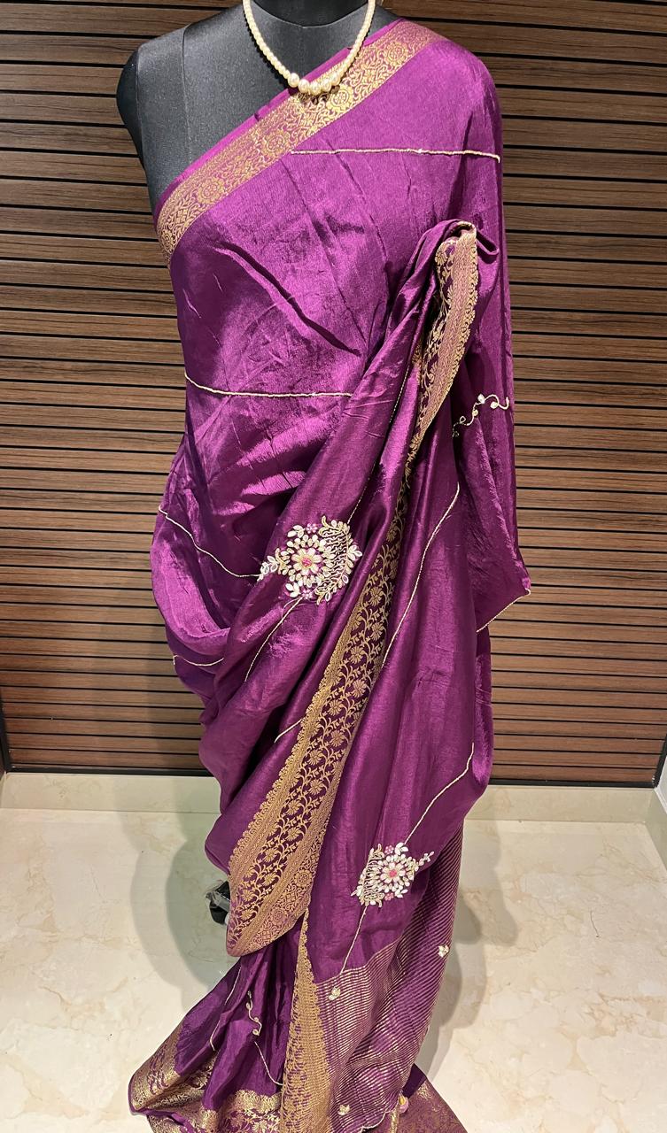 Sara Purple Embroided Saree | Swathi Nanda Sarees