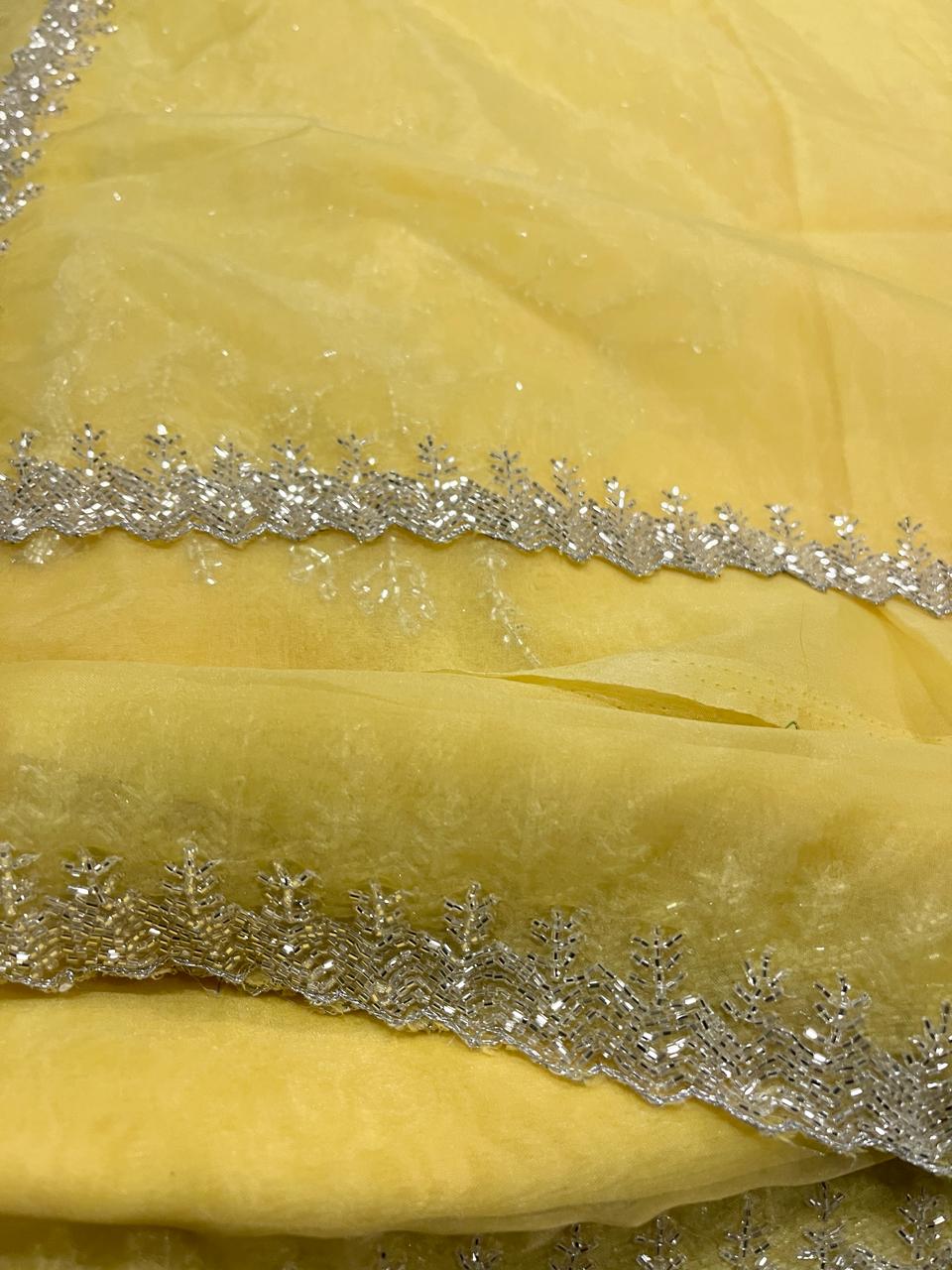 Yellow Organza Saree | Swathi Nanda Sarees