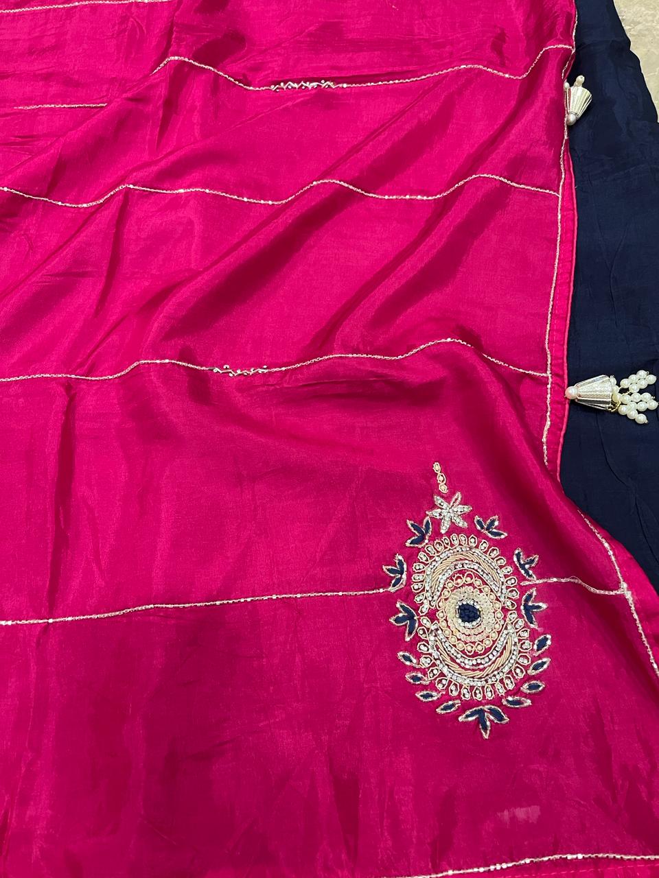 Sara Pink Embroided Saree | Swathi Nanda Sarees