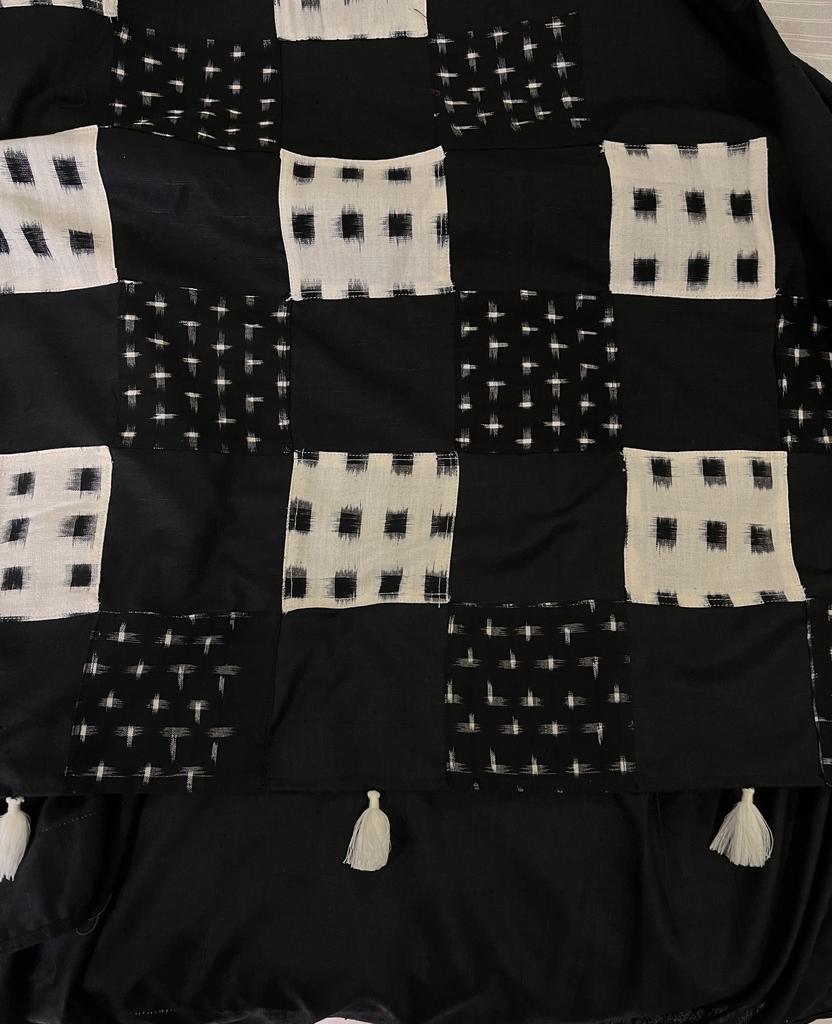 Black and White Ikkat Designer Cotton Saree | Swathi Nanda Sarees