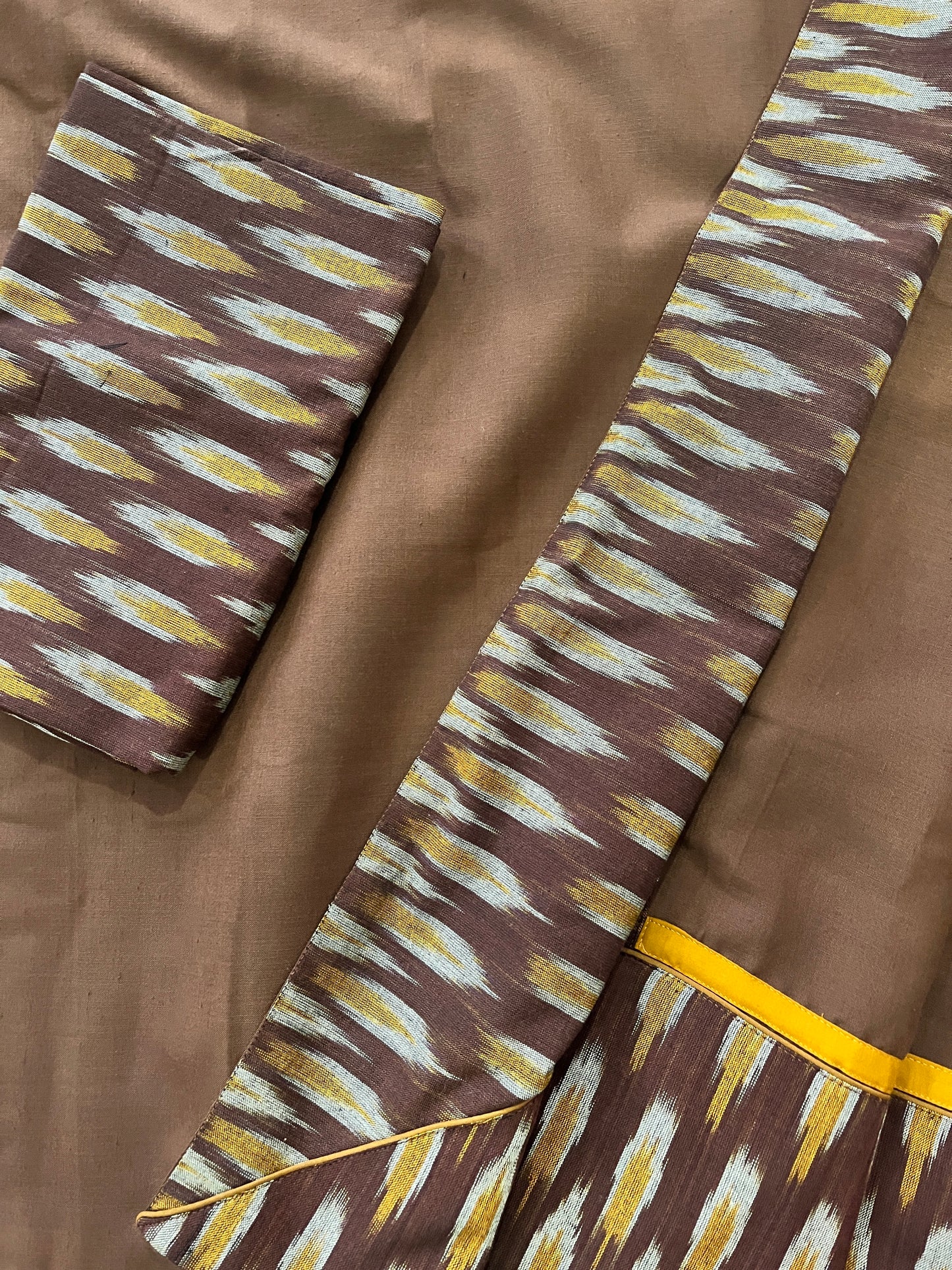 Brown Ikkat Designer Cotton Saree | Swathi Nanda Sarees