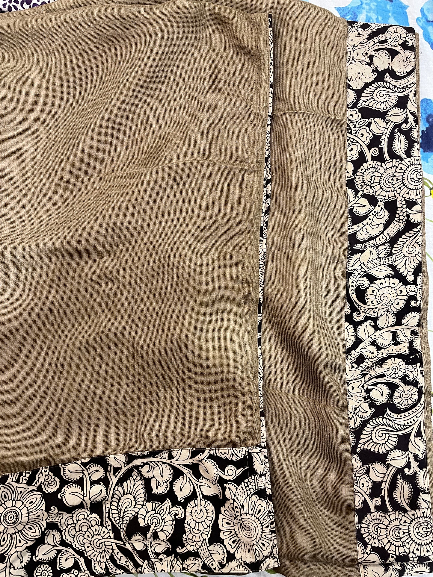 Olive Brown Designer Kalamkari Cotton Saree | Swathi Nanda Sarees