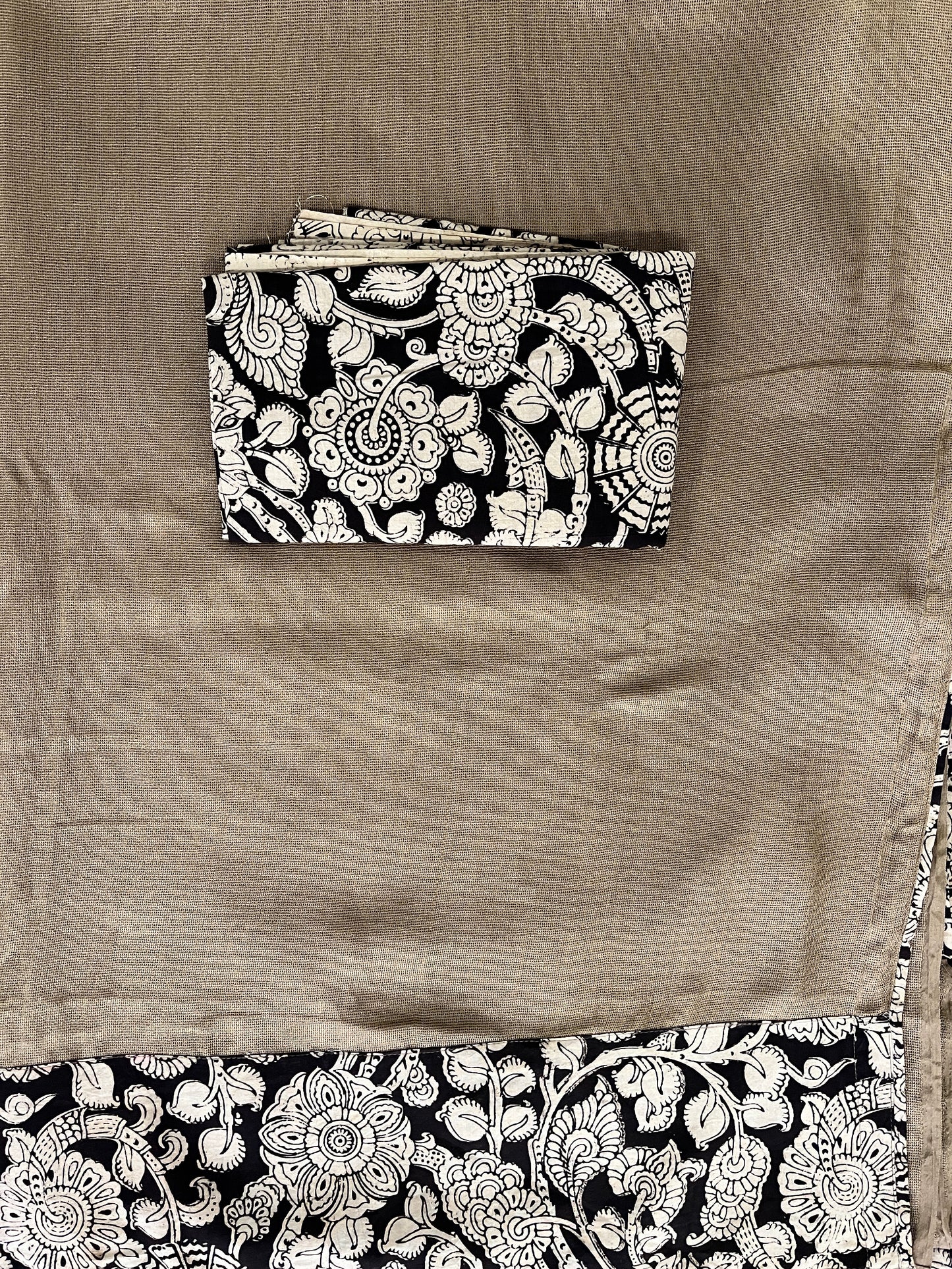 Olive Brown Designer Kalamkari Cotton Saree | Swathi Nanda Sarees