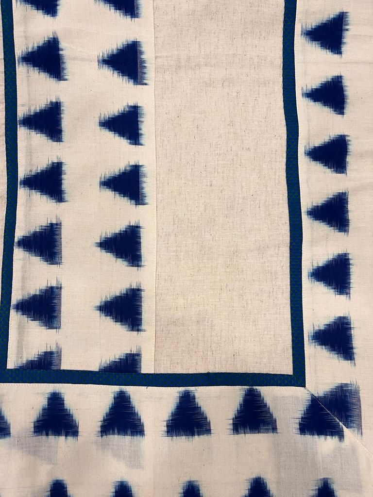 White Ikkat Designer Cotton Saree | Swathi Nanda Sarees
