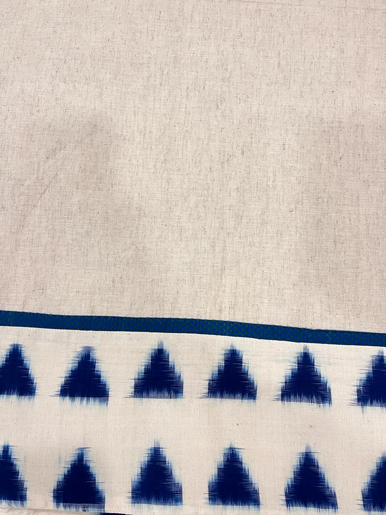 White Ikkat Designer Cotton Saree | Swathi Nanda Sarees