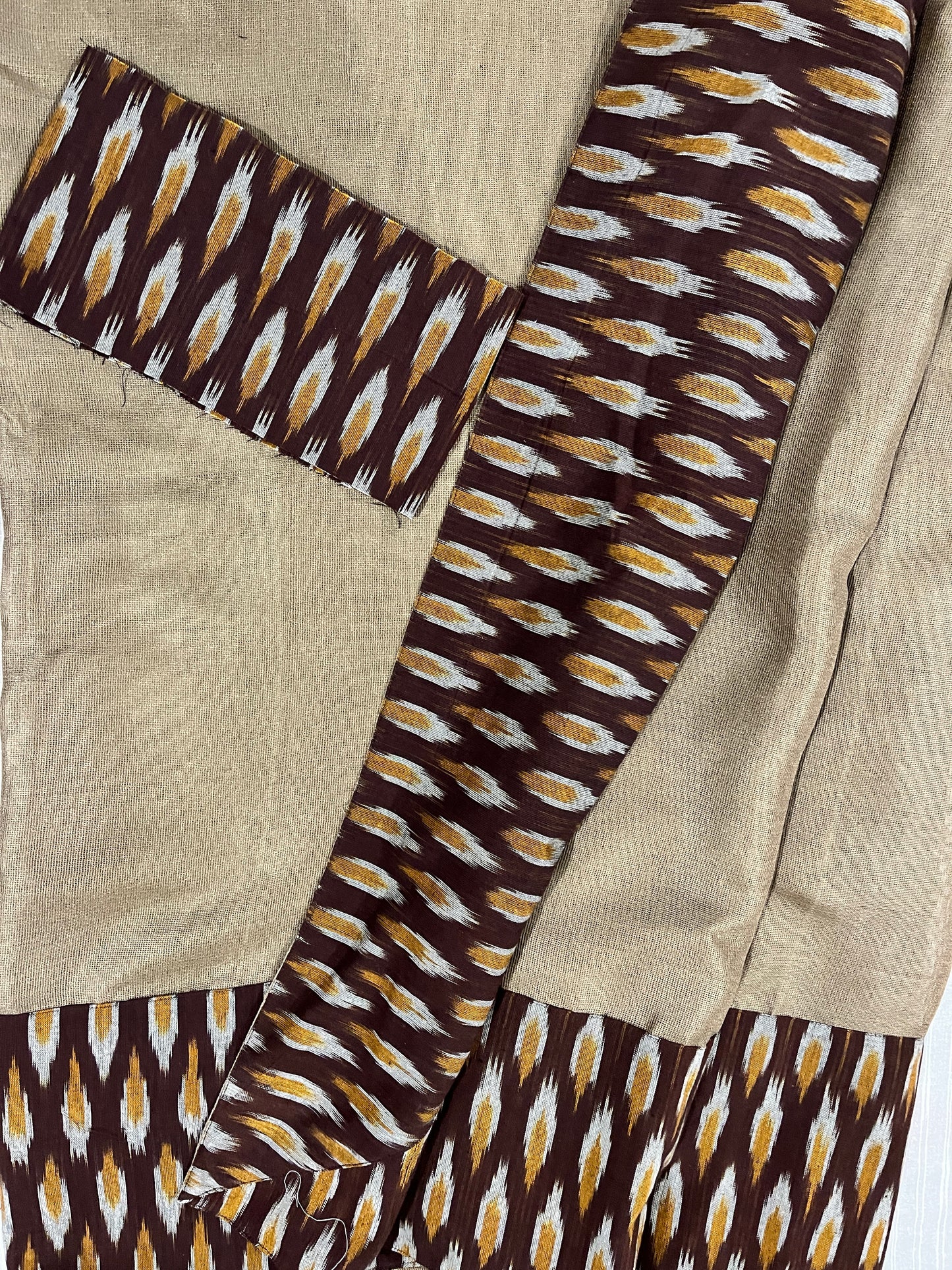 Jutenet Brown Ikkat Designer Cotton Saree | Swathi Nanda Sarees