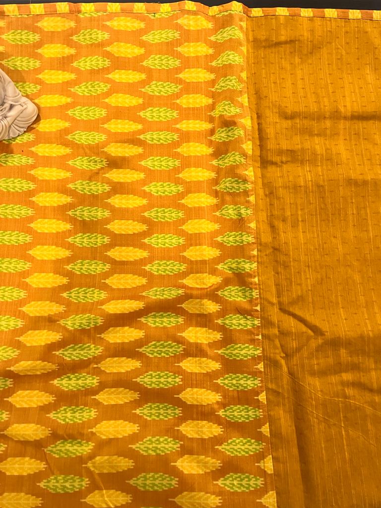 Yellow pochampally Ikkat Designer Saree | Swathi Nanda Sarees