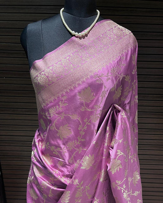 Lavender Banarasi Saree | Swathi Nanda Sarees