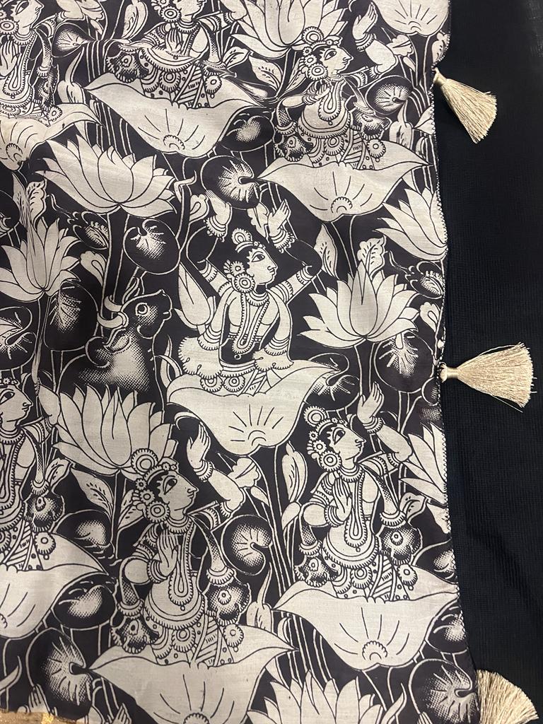 Black Cotton Designer Kalamkari Saree | Swathi Nanda Sarees