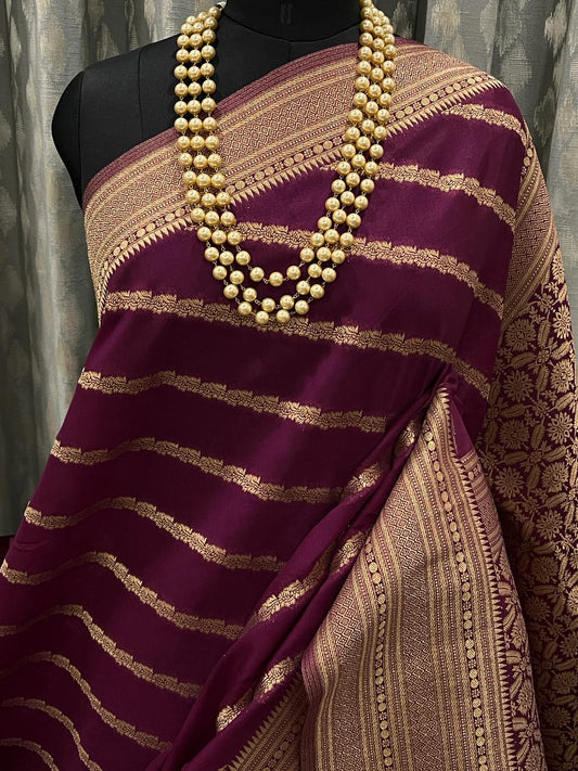 Magenta Banarasi Saree | Swathi Nanda Sarees