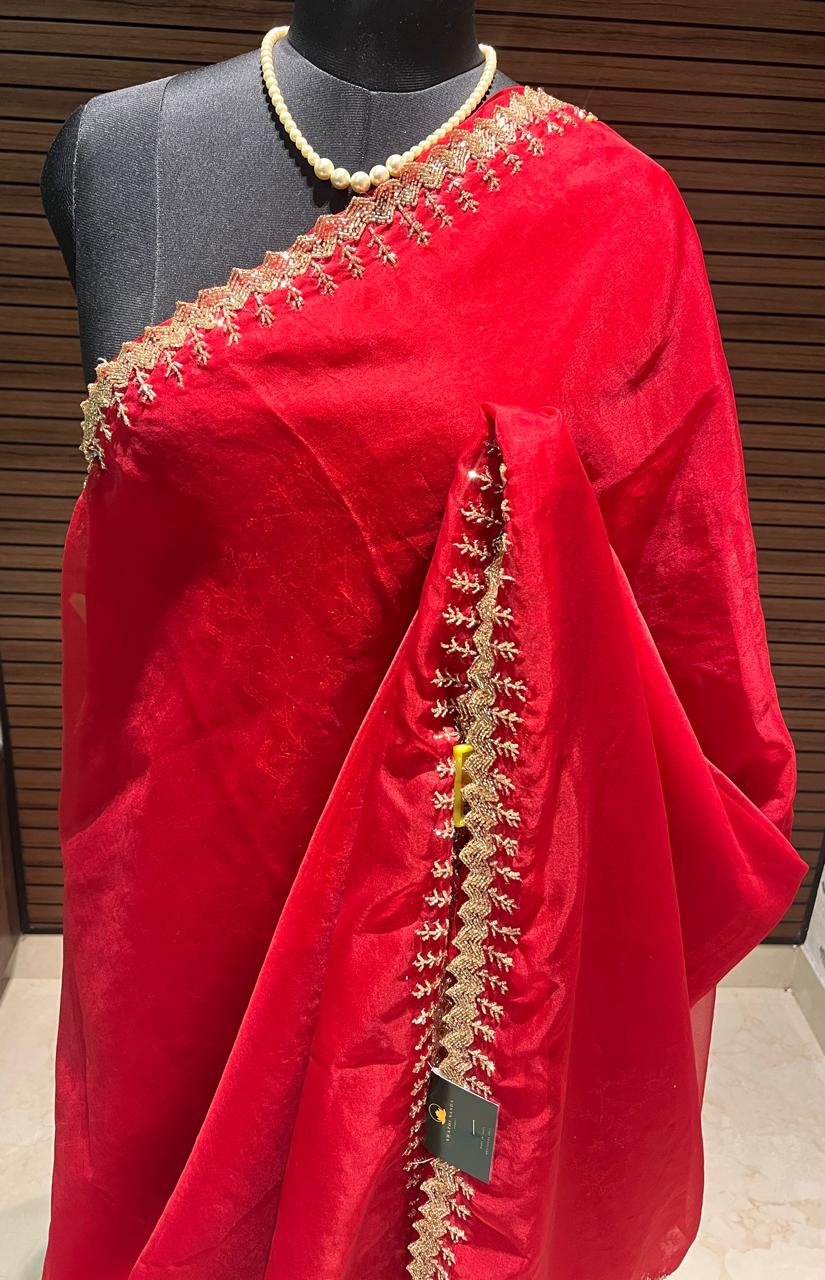 Red Organza Saree | Swathi Nanda Sarees