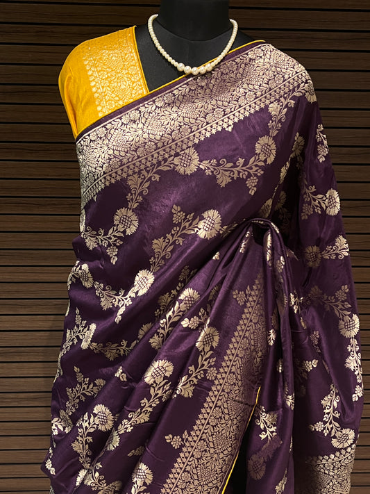 Purple Banarasi Saree | Swathi Nanda Sarees