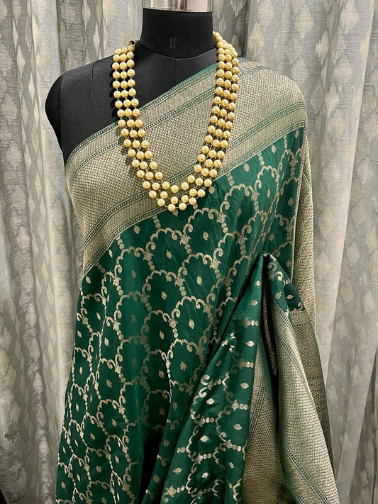 Green Banarasi Saree | Swathi Nanda Sarees