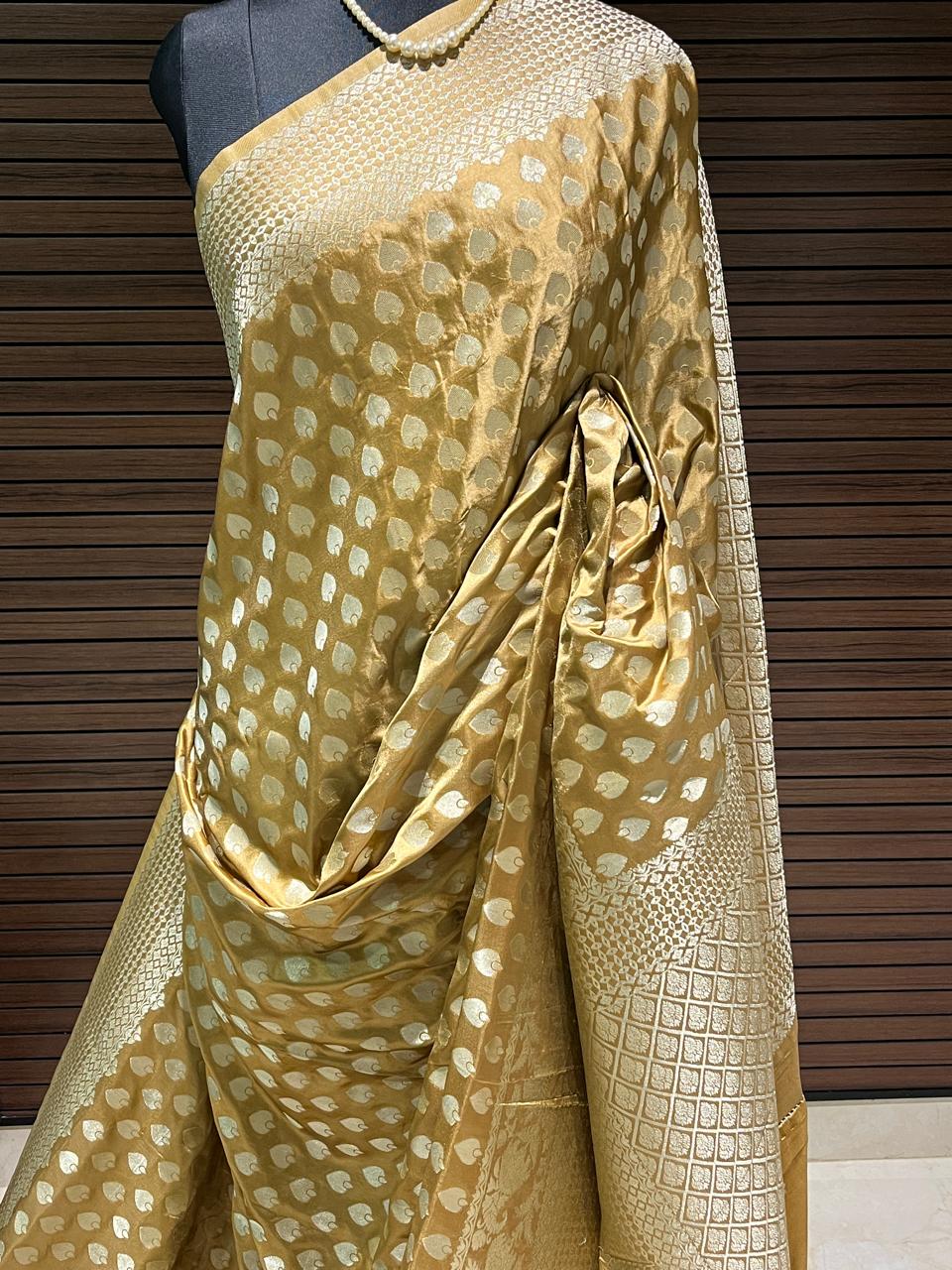 Golden Brown Banarasi Saree | Swathi Nanda Sarees