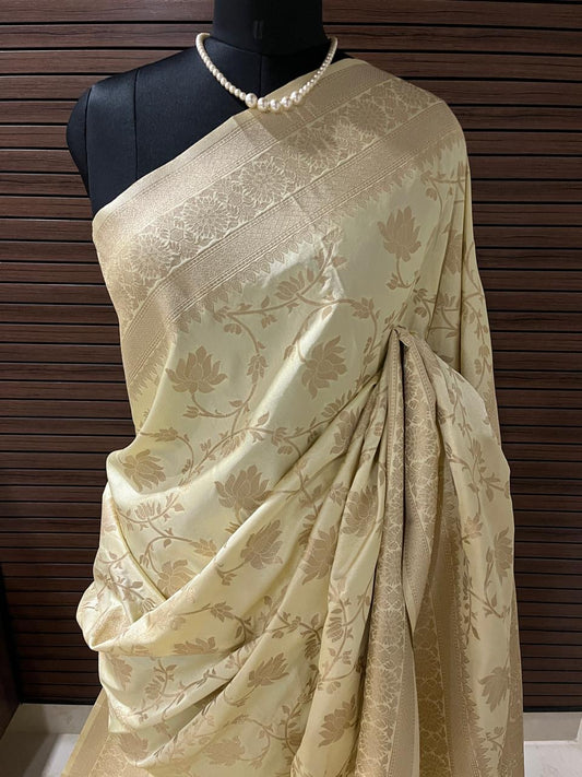 Cream Banarasi Saree | Swathi Nanda Sarees