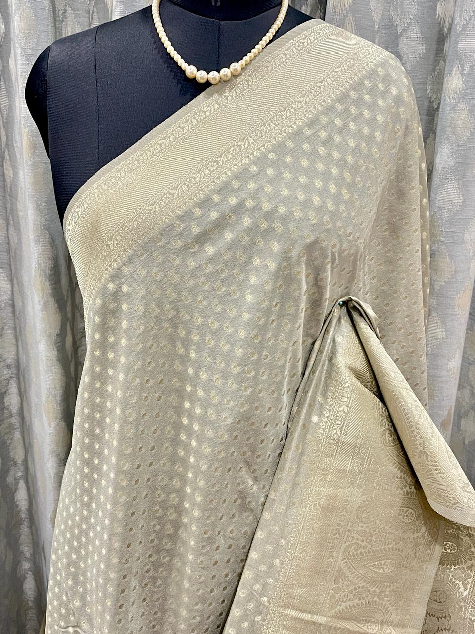 Grey Banarasi Saree | Swathi Nanda Sarees