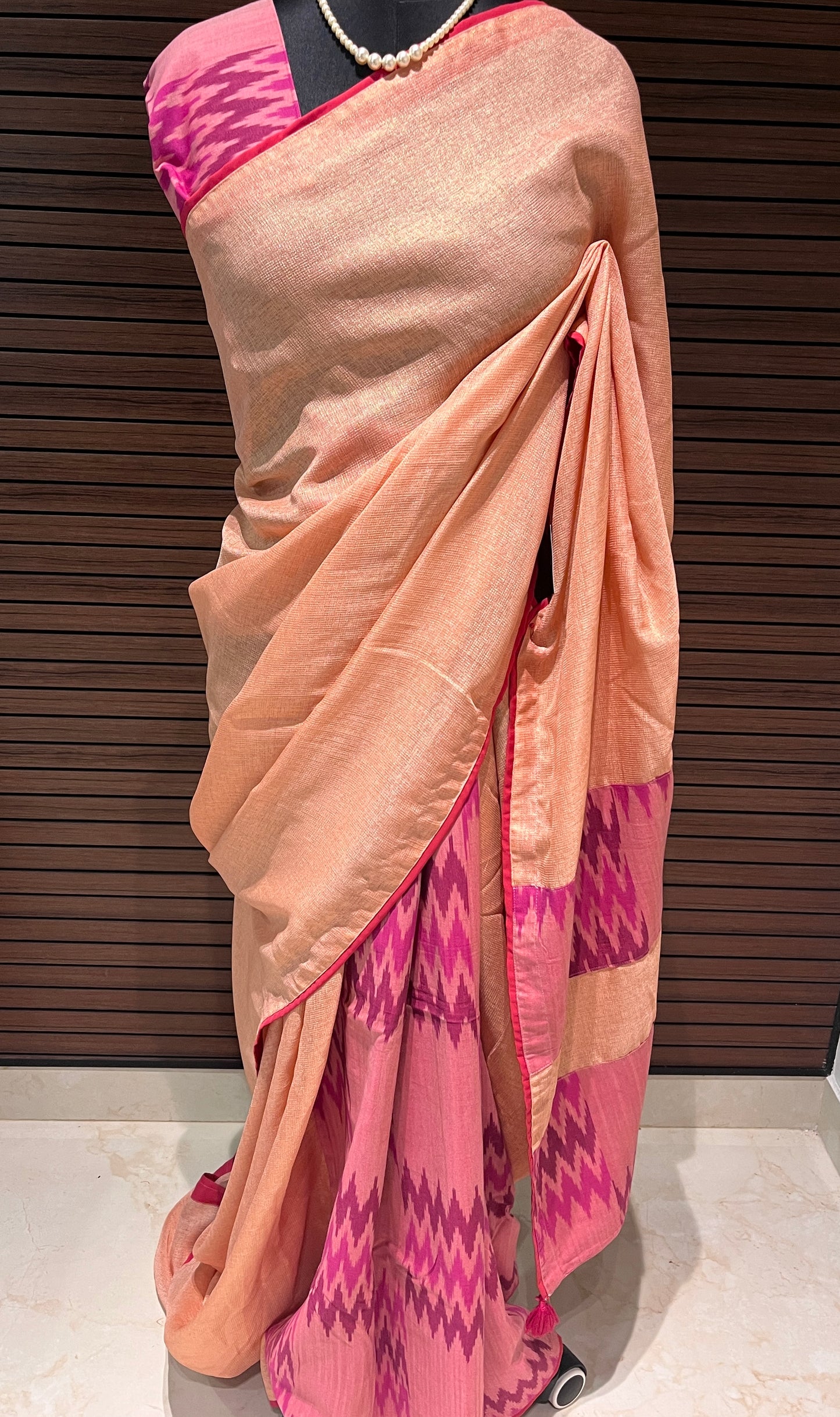 Pink Jutenet Ikkat Designer Cotton Saree | Swathi Nanda Sarees