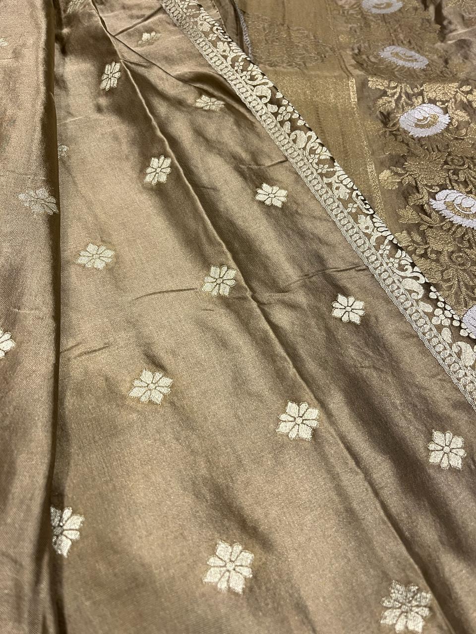 Golden Brown Banarasi Saree