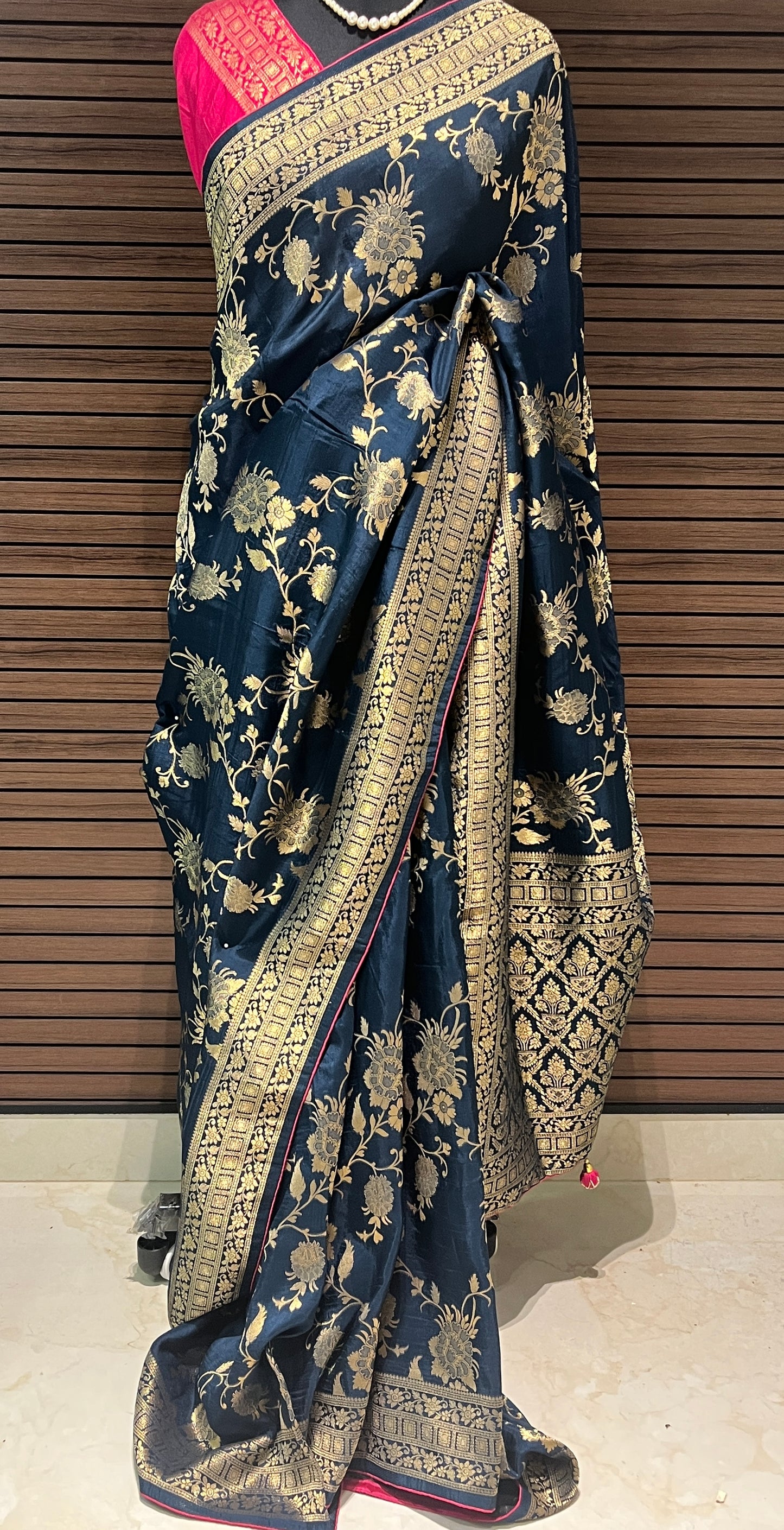 Teal Blue Banarasi Saree | Swathi Nanda Sarees