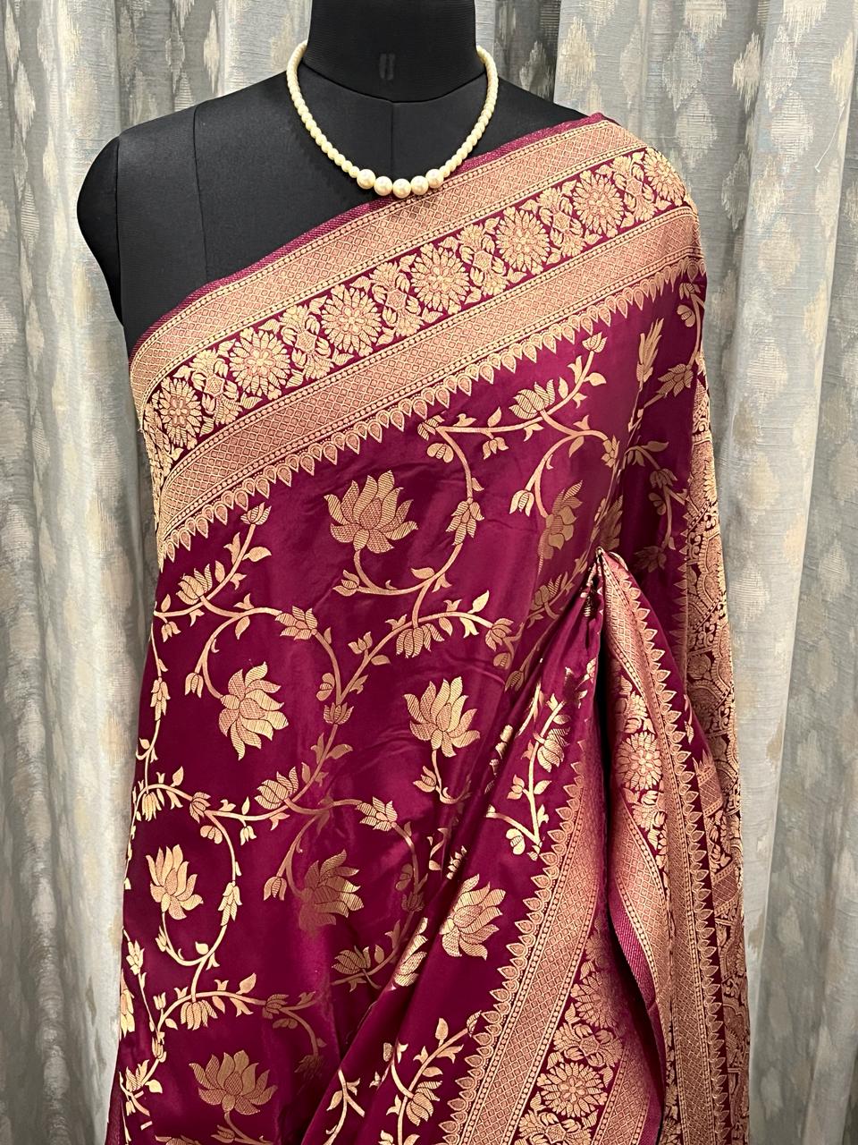 Maroon Banarasi Saree | Swathi Nanda Sarees