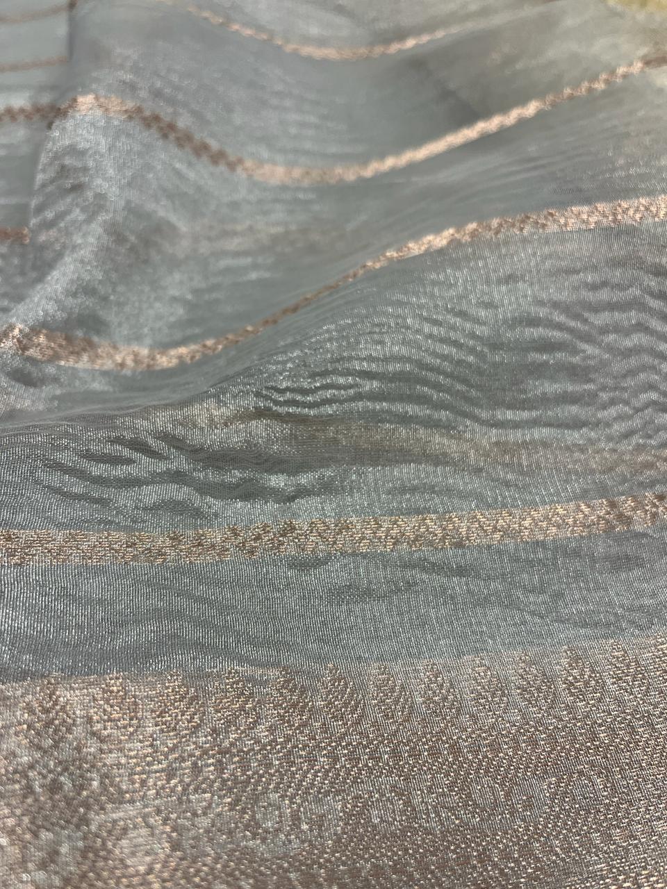 Silver Grey Tissue Banarasi Saree | Swathi Nanda Sarees