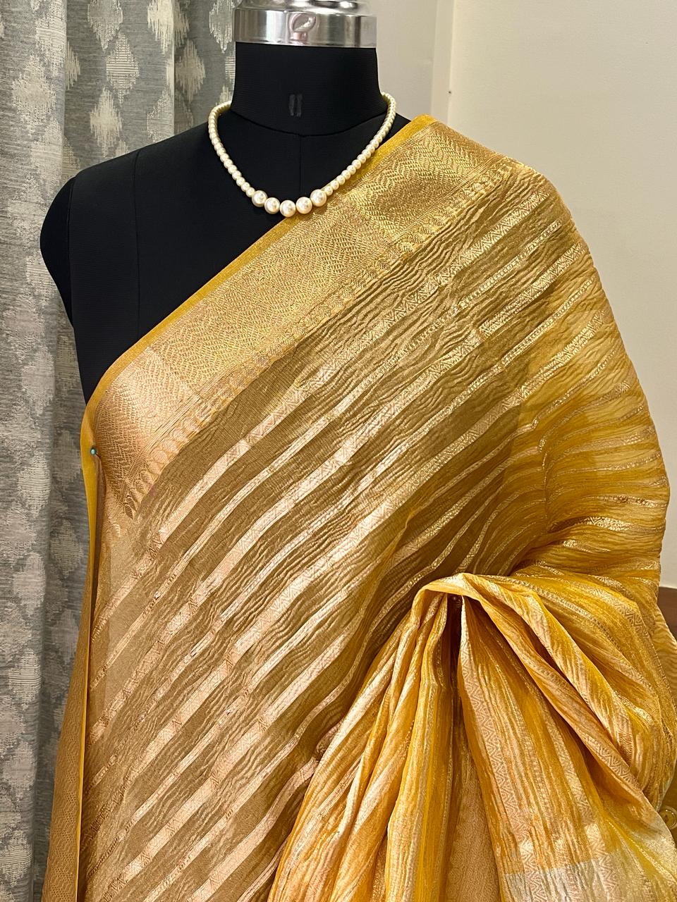 Yellow Tissue Banarasi Saree | Swathi Nanda Sarees