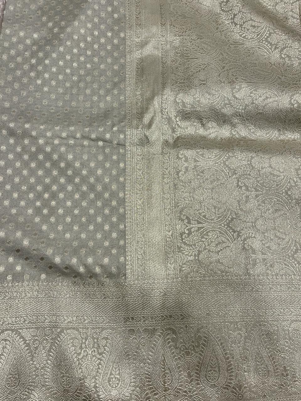 Grey Banarasi Saree | Swathi Nanda Sarees