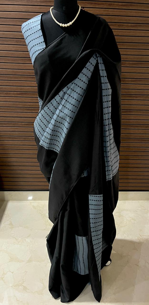 Black and Blue Handcrafted Saree