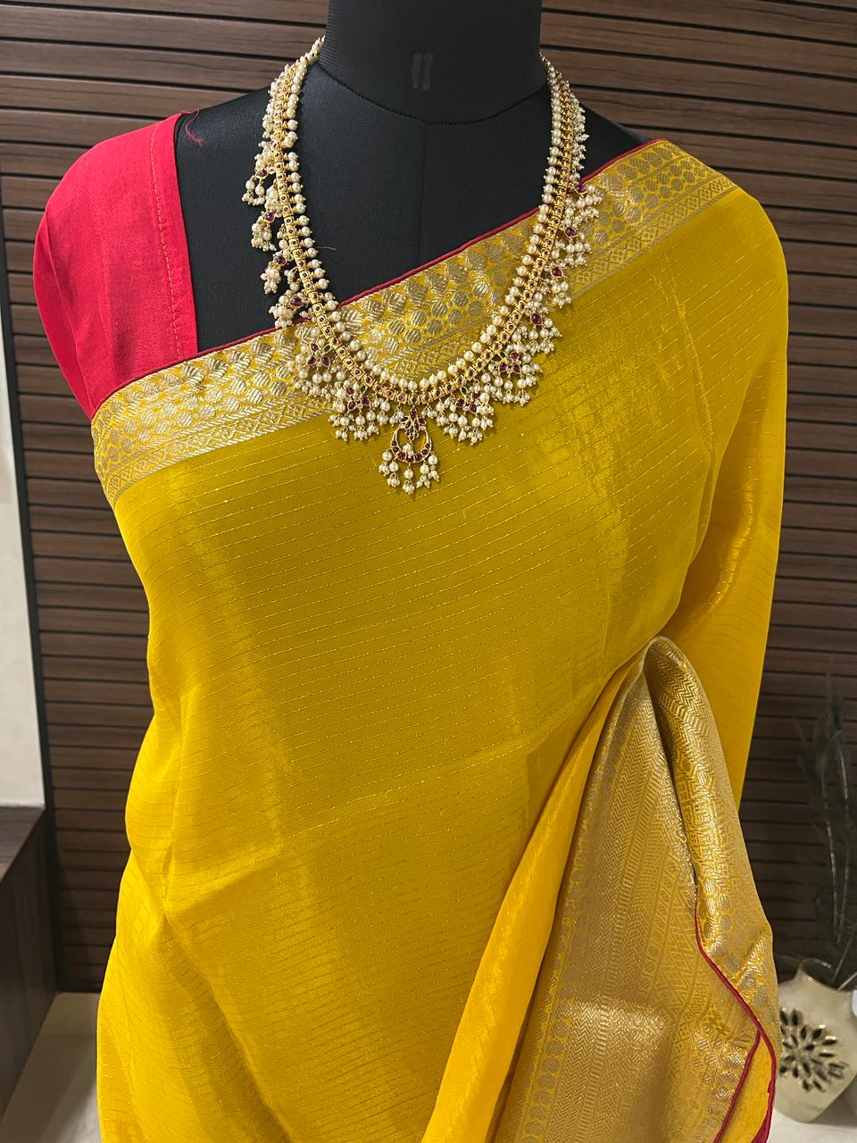 Yellow Banarasi Saree | Swathi Nanda Sarees