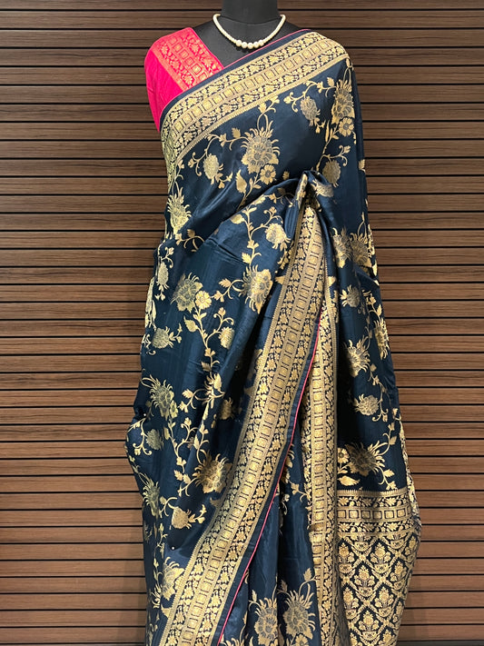 Teal Blue Banarasi Saree | Swathi Nanda Sarees