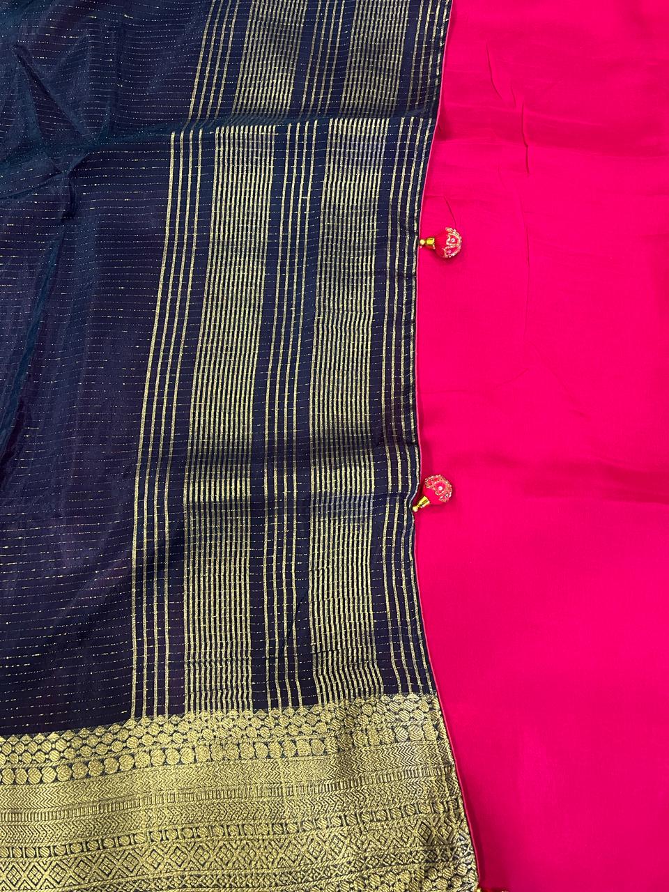 Blue Banarasi Saree | Swathi Nanda Sarees