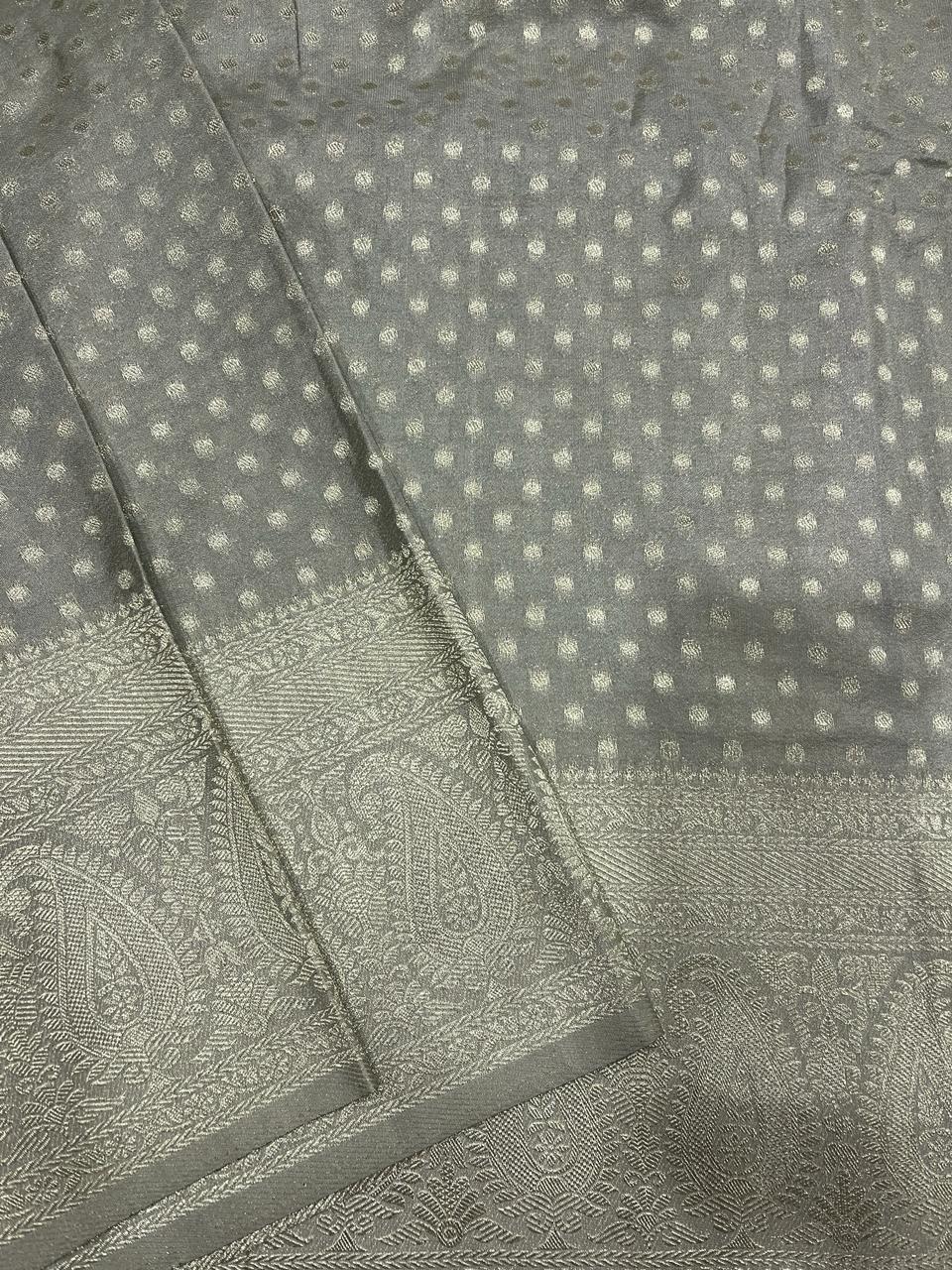 Grey Banarasi Saree | Swathi Nanda Sarees