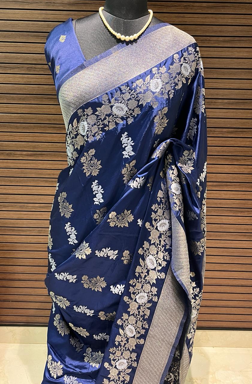 Royal Blue Banarasi Saree | Swathi Nanda Sarees