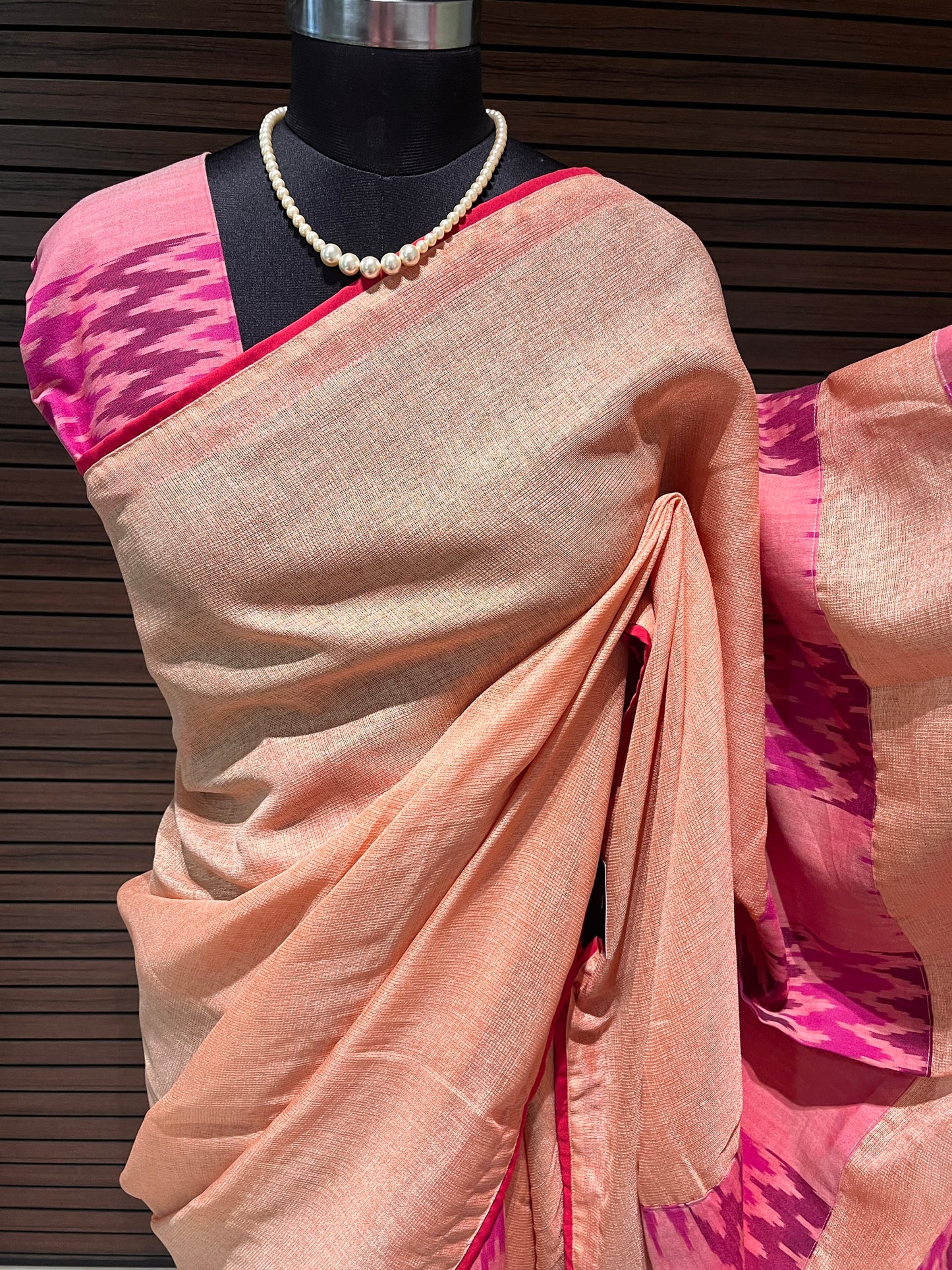 Pink Jutenet Ikkat Designer Cotton Saree | Swathi Nanda Sarees