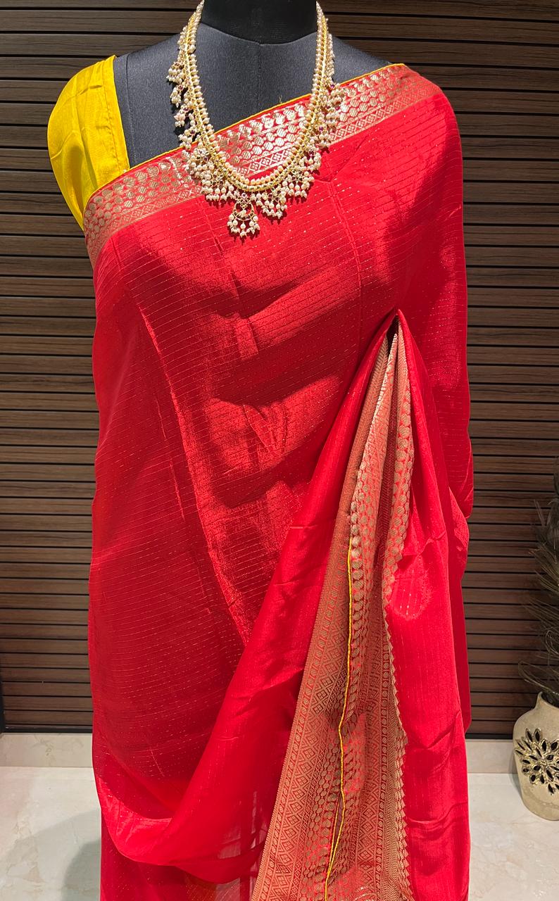 Red Banarasi Saree | Swathi Nanda Sarees