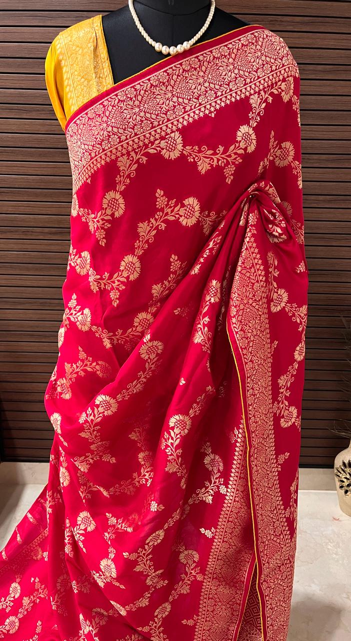 Red Banarasi Saree | Swathi Nanda Sarees