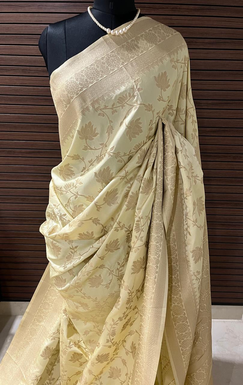 Cream Banarasi Saree | Swathi Nanda Sarees