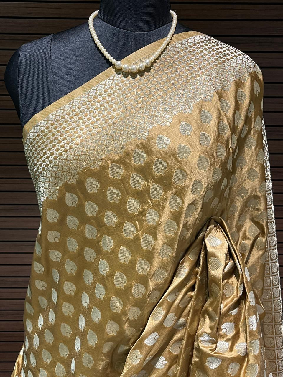 Golden Brown Banarasi Saree | Swathi Nanda Sarees