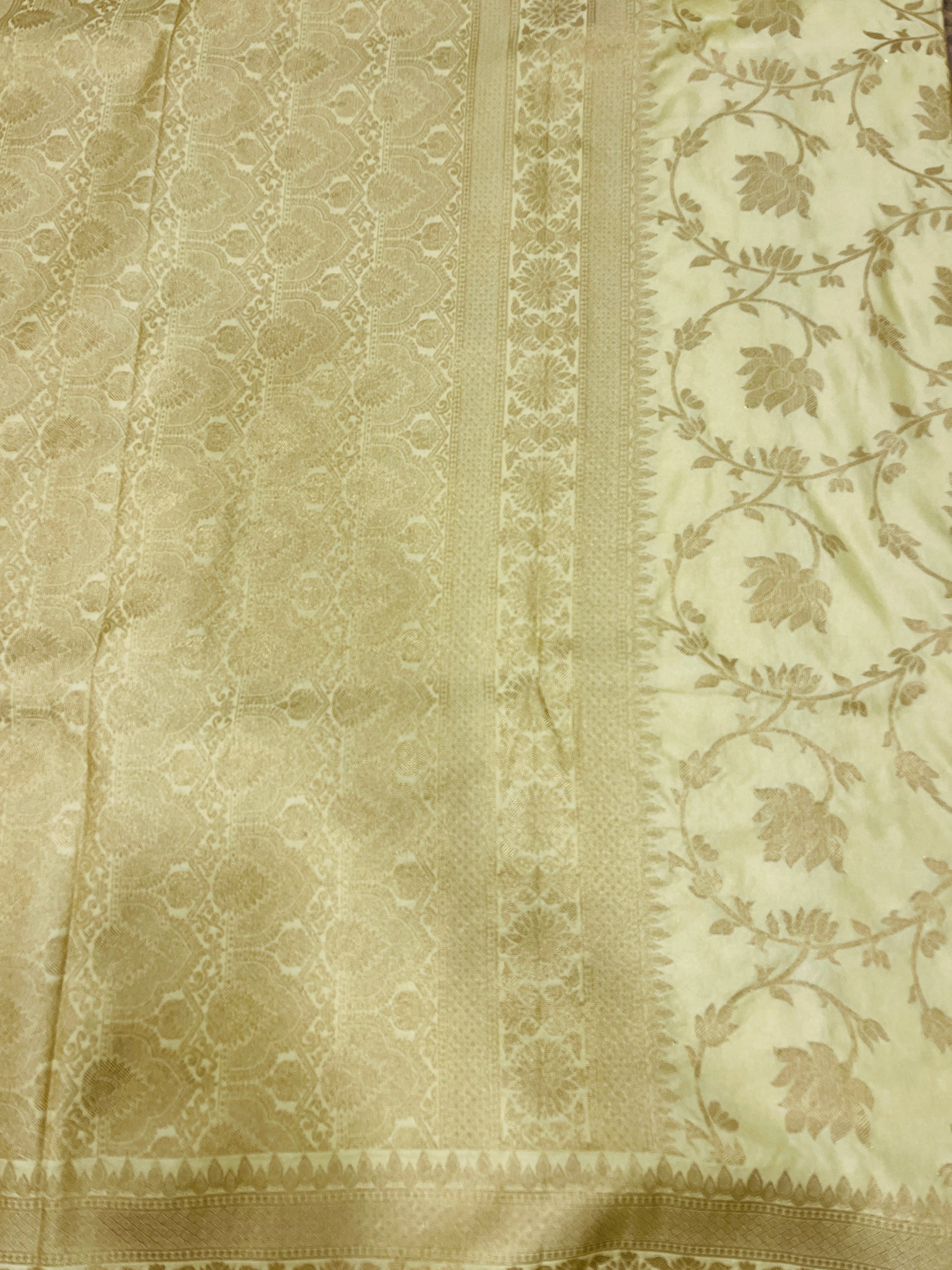 Cream Banarasi Saree