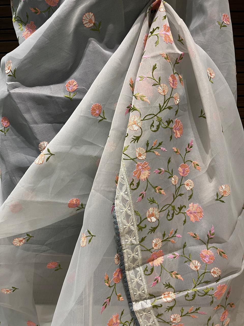 Maya Pastel Pink Organza Saree | Swathi Nanda Sarees