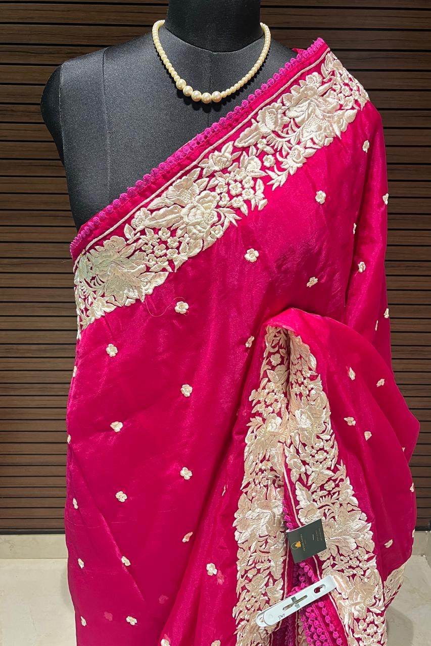 Magenta Organza Saree | Swathi Nanda Saree