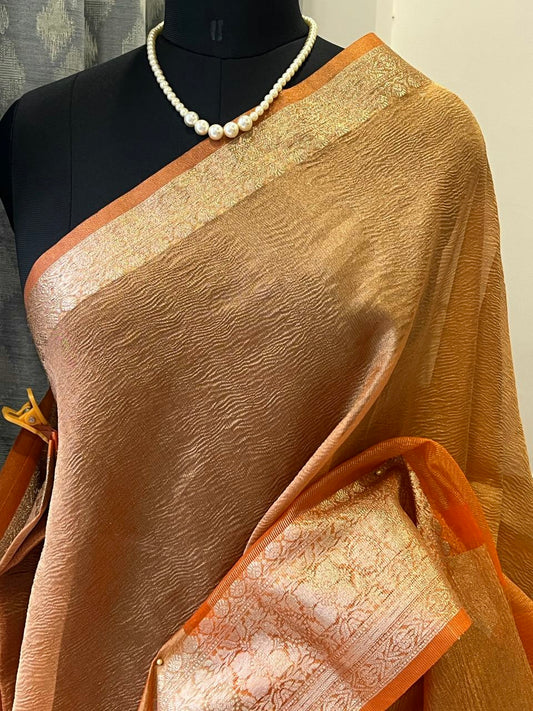 Orange Tissue Banarasi Saree | Swathi Nanda Sarees