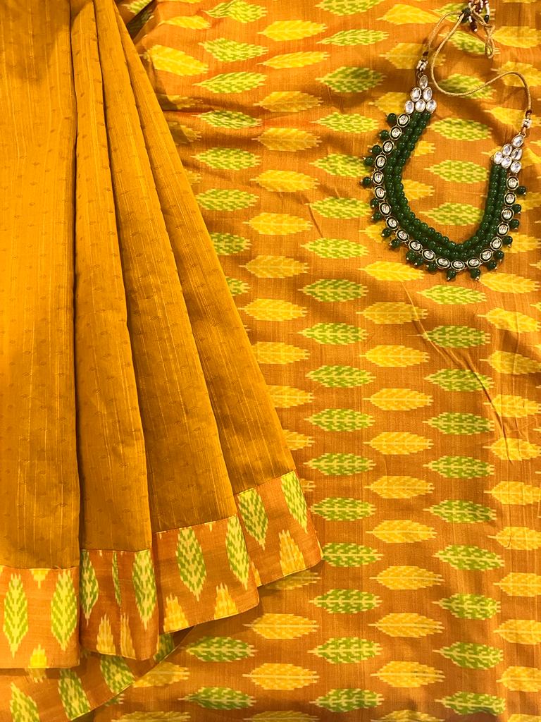 Yellow pochampally Ikkat Designer Saree | Swathi Nanda Sarees