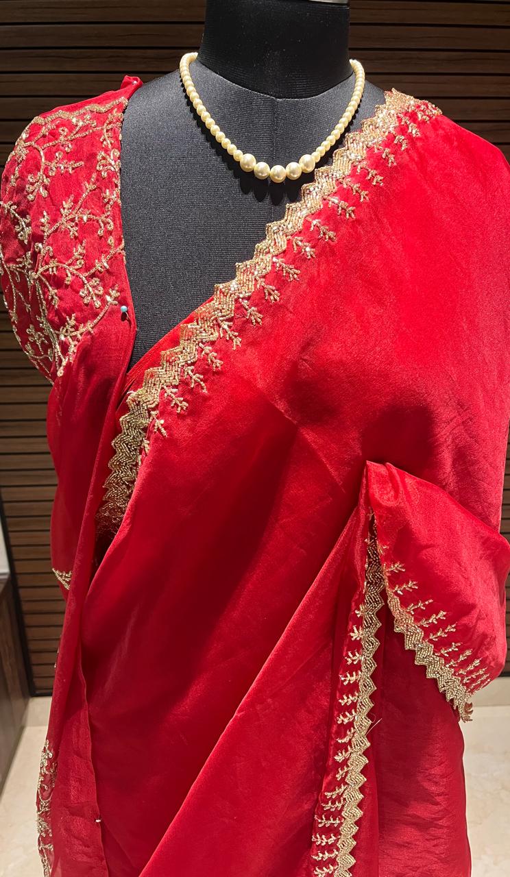 Red Organza Saree | Swathi Nanda Sarees