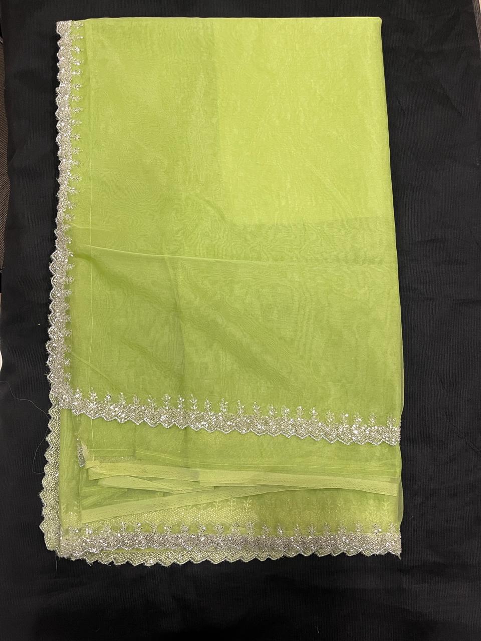 Green Organza Saree | Swathi Nanda Sarees